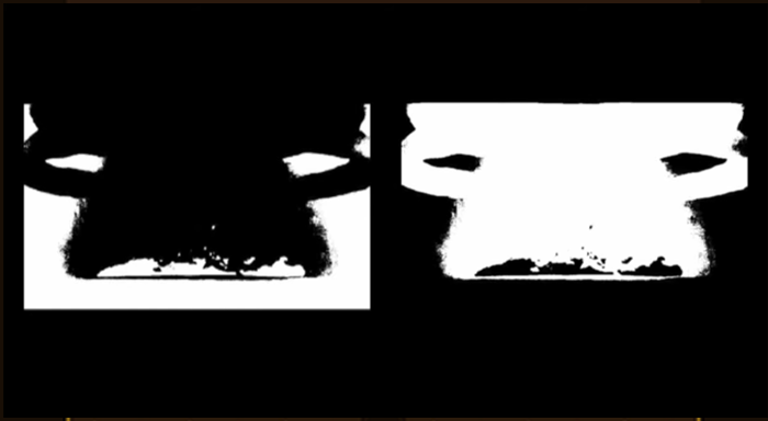 Both sides of a bomb